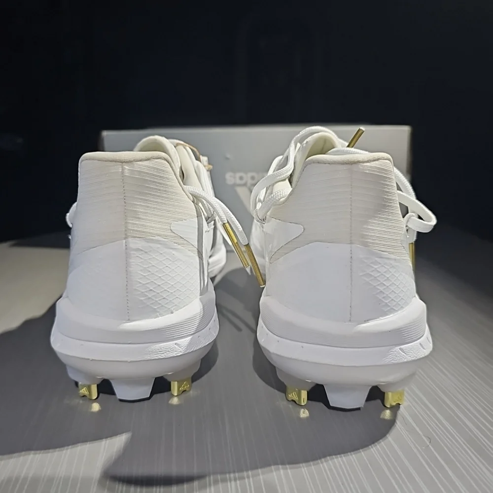 Adidas Adizero Afterburner 8‎ Mens Size 8 White Gold Running Baseball Cleats NWT